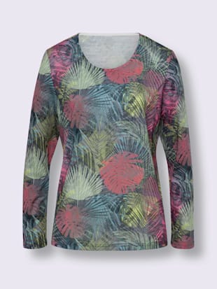 T-shirt à manches longues motif feuilles tropical (Image 4)