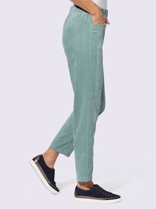 Pantalon velours coutures de séparation affinantes (Image 2)