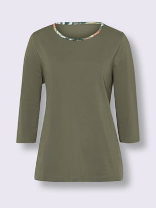T-shirt à manches 3/4 passepoil décoratif