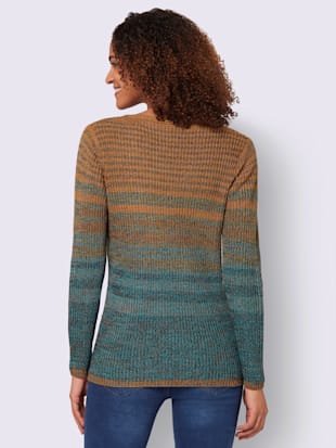 Pull à encolure en v motif tricoté avantageux