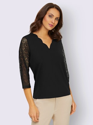 T-shirt en dentelle encolure arrondie