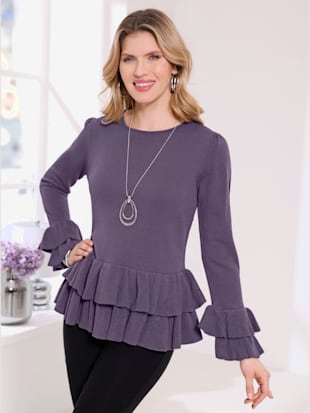 Pull encolure ronde volants tendance (Image 1)