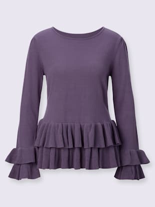 Pull encolure ronde volants tendance (Image 4)
