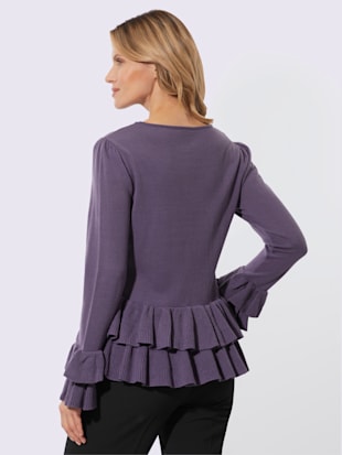 Pull encolure ronde volants tendance (Image 3)