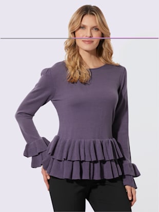 Pull encolure ronde volants tendance (Image 2)