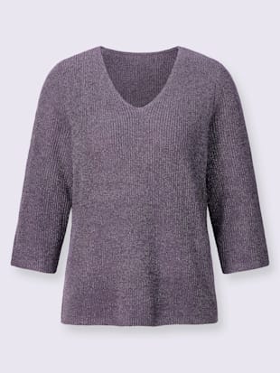 Pull à manches 3/4 encolure en v féminine (Image 4)