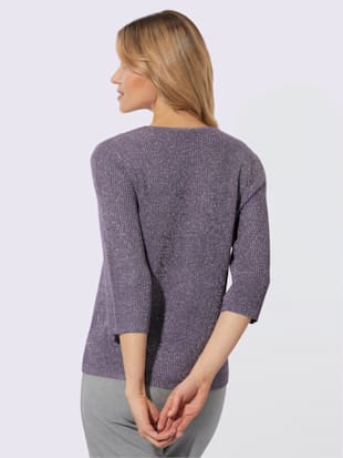 Pull à manches 3/4 encolure en v féminine (Image 3)