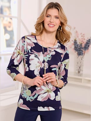 T-shirt à manches 3/4 motif floral (Image 1)
