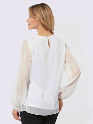 Chemisier en dentelle manches en mousseline transparente (Image 3)