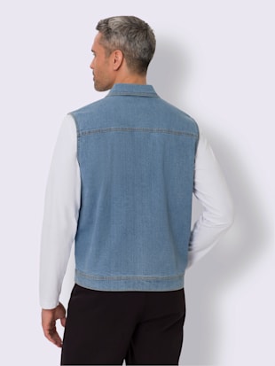 Gilet en jean coutures de séparation contrastées