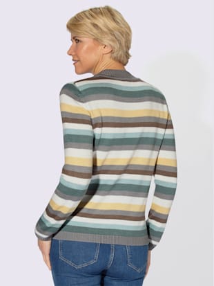 Pull femme rayé ultra-doux col montant
