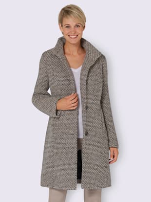 Manteau princesse chaud en molleton de laine avec col montant
