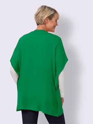 Poncho en tricot forme ouverte et longue tendance