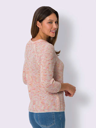 Pull col rond fil chiné doux
