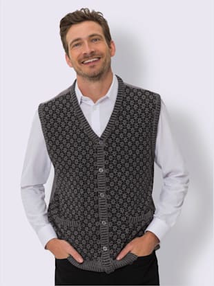 Gilet en tricot tricot jacquard devant