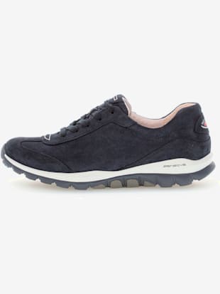 Baskets compensées lacets au style sportif, coleur bleu nuit - HELLINE