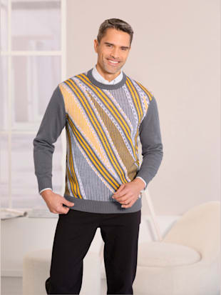 Pull col rond superbe motif tricoté