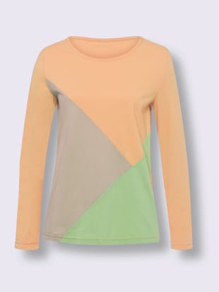 T-shirt à manches longues motif color block tendance