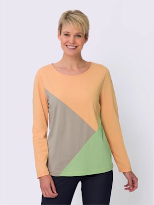 T-shirt à manches longues motif color block tendance