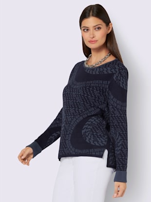 Pull jacquard mélange de viscose doux