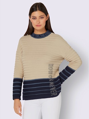 Pull col montant pur coton