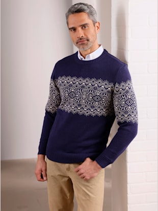 Pull encolure ronde joli motif norvégien (Image 1)