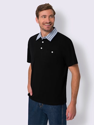 Polo à manches courtes col chemise tissé