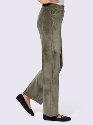 Pantalon en velours ras ceinture élastique confortable (Image 3)