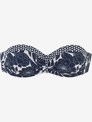 Haut de bikini bandeau à armatures imprimé floral tendance contrasté (Image 6)