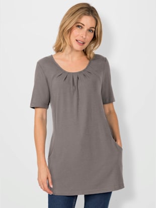 T-shirt long coupe en a affinante