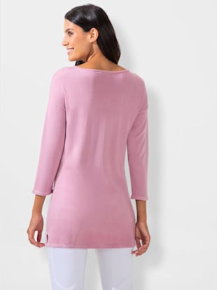 Pull contemporain long en maille fine col rond