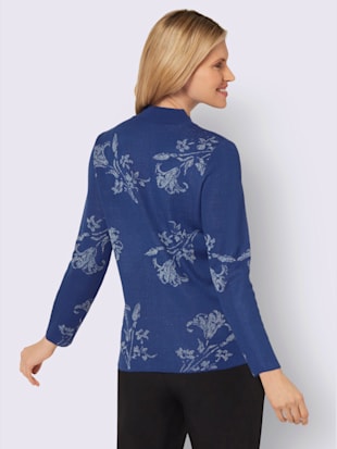 Pull à col montant motif jacquard brillant