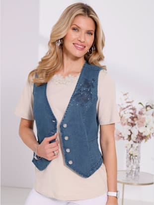 Gilet en jean forme courte tendance