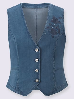 Gilet en jean forme courte tendance