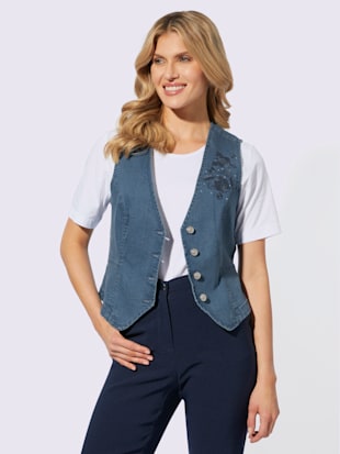 Gilet en jean forme courte tendance