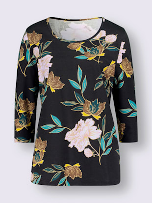 T-shirt à manches 3/4 motif floral féminin