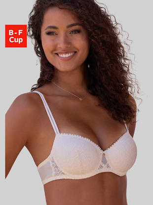 Joli soutien-gorge à coques (à armatures) avec nœud décoratif fin et joli accessoire en forme de cœur au centre devant (Image 3)