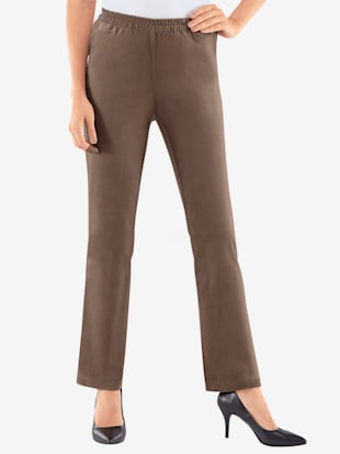 Pantalon femme en velours ceinture élastique poches latérales - taupe - 225 - WITT