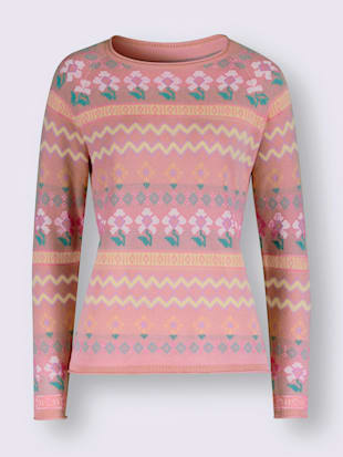 Pull jacquard pur coton