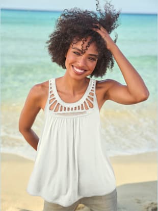 Débardeur dentelle crochetée à l'encolure ronde