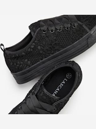Baskets sneakers avec dentelle tendance et semelle compensée légère (Image 5)