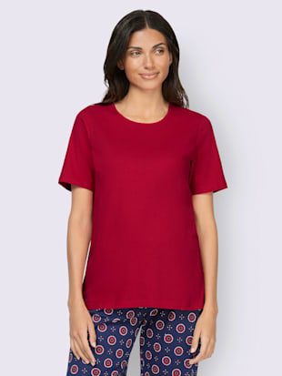 Pyjama-t-shirt jersey fin - rouge - 42/44 - Moda Vilona