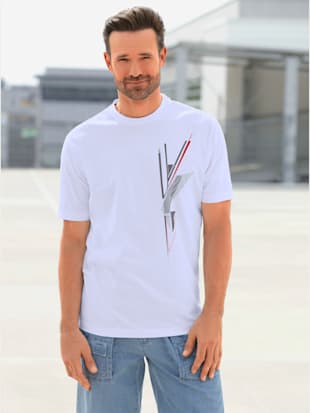 Tshirt masculin avec imprimé minimaliste et col rond