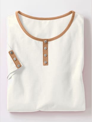 T-shirt en coton avec détails contrastés col rond manches courtes