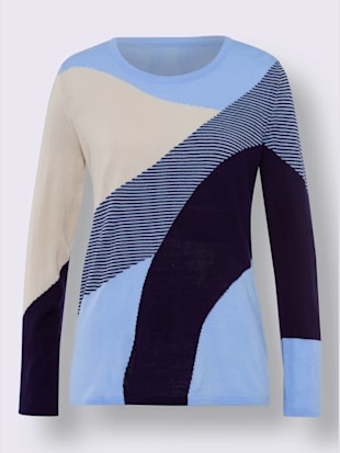 Pull motif tricoté asymétrique