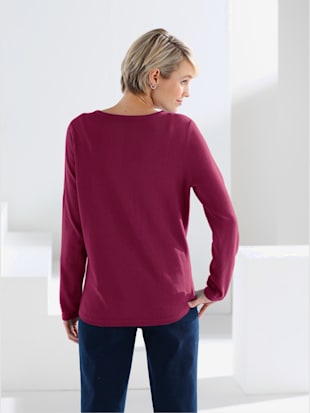 Pull maille fine coupe classique col rond manches longues