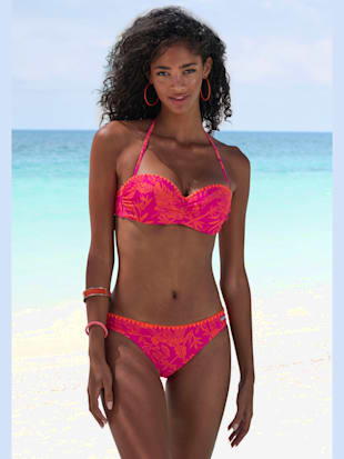 Maillot de bain bandeau à armatures bord crocheté contrasté (Image 2)
