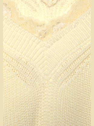 Pull en tricot pull col v avec empiècement dentelle