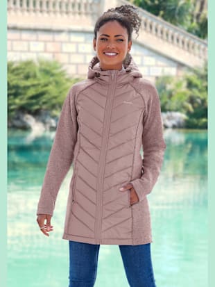 Doudoune manteau matelassé avec tricot polaire doux aux manches