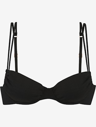 Haut de bikini bandeau à armatures matière structurée tendance à rayures (Image 2)